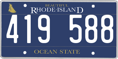 RI license plate 419588