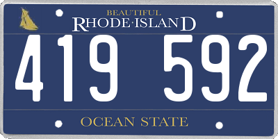 RI license plate 419592