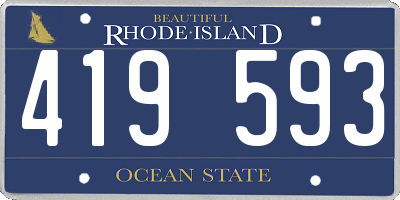 RI license plate 419593