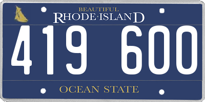 RI license plate 419600