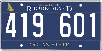 RI license plate 419601