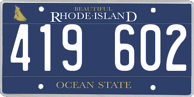 RI license plate 419602