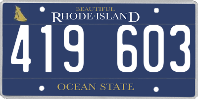 RI license plate 419603