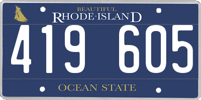 RI license plate 419605