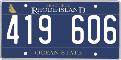 RI license plate 419606