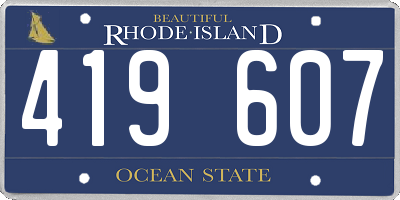 RI license plate 419607