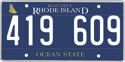 RI license plate 419609