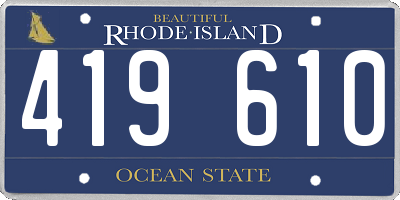 RI license plate 419610