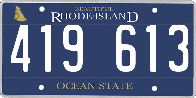 RI license plate 419613
