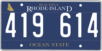 RI license plate 419614
