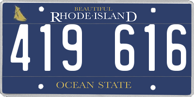 RI license plate 419616