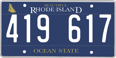 RI license plate 419617