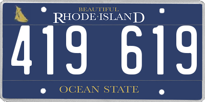 RI license plate 419619