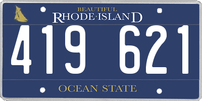 RI license plate 419621