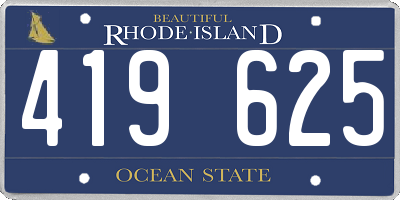 RI license plate 419625
