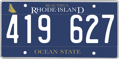 RI license plate 419627