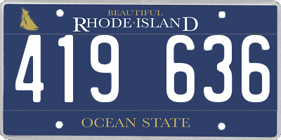 RI license plate 419636