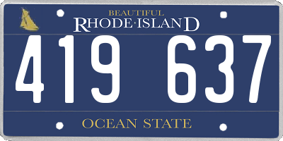RI license plate 419637