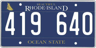 RI license plate 419640
