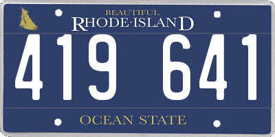 RI license plate 419641