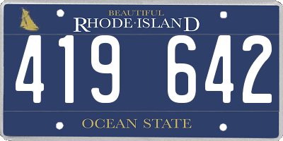 RI license plate 419642