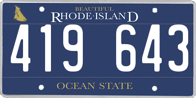 RI license plate 419643