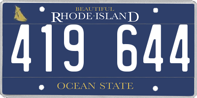 RI license plate 419644