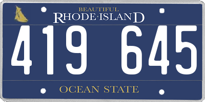 RI license plate 419645
