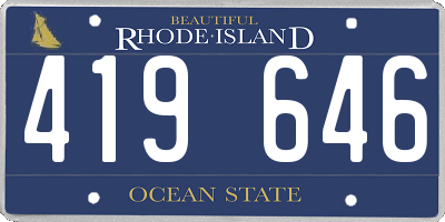 RI license plate 419646