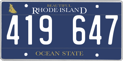 RI license plate 419647