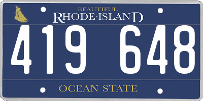 RI license plate 419648