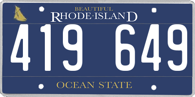 RI license plate 419649
