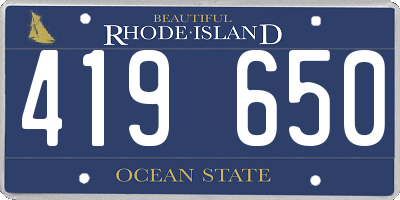 RI license plate 419650