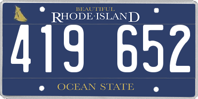 RI license plate 419652