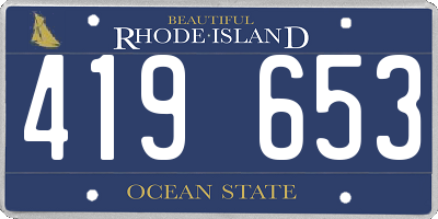 RI license plate 419653