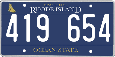 RI license plate 419654