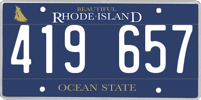 RI license plate 419657