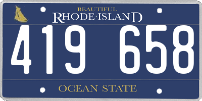 RI license plate 419658
