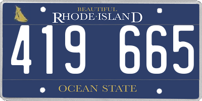 RI license plate 419665