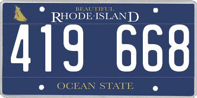 RI license plate 419668