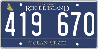 RI license plate 419670