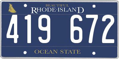 RI license plate 419672