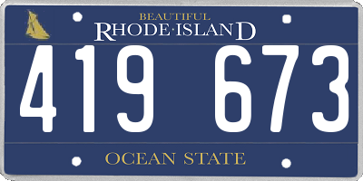 RI license plate 419673