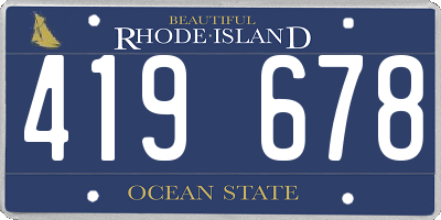 RI license plate 419678