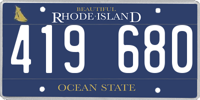 RI license plate 419680