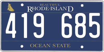RI license plate 419685