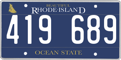 RI license plate 419689