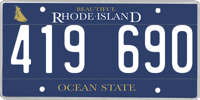 RI license plate 419690