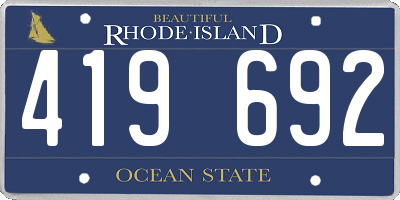 RI license plate 419692