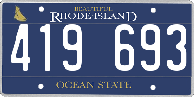RI license plate 419693